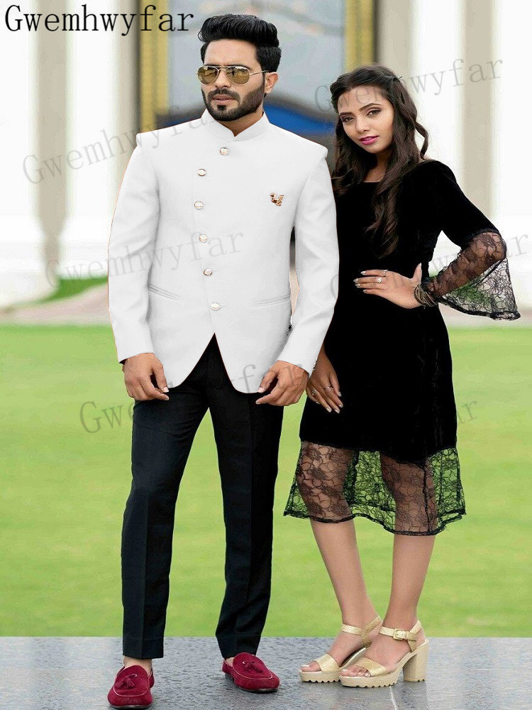 Mens Fashion Trajes - Gwenhwyfar Fashion Blazer Men Suit White