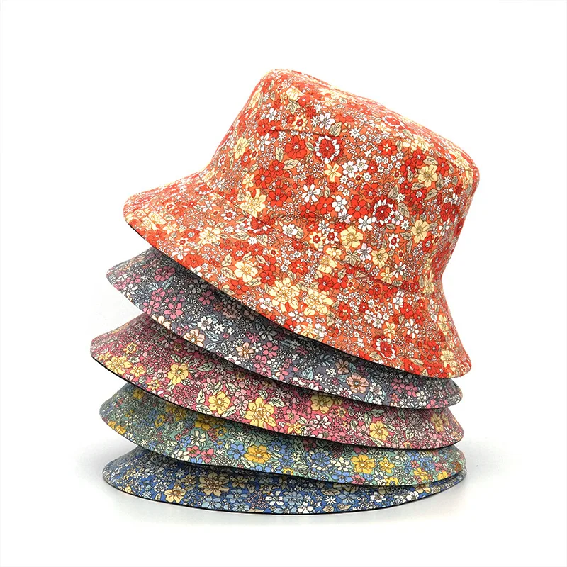 Mens Fashion Bucket Hat - Reversible Bucket Hats Floral Print Sunscreen