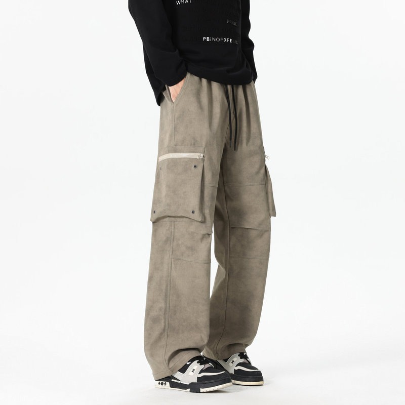 Mens Fashion Cargo Pants - Men's Elastic High-waist Pocket Fashionable and