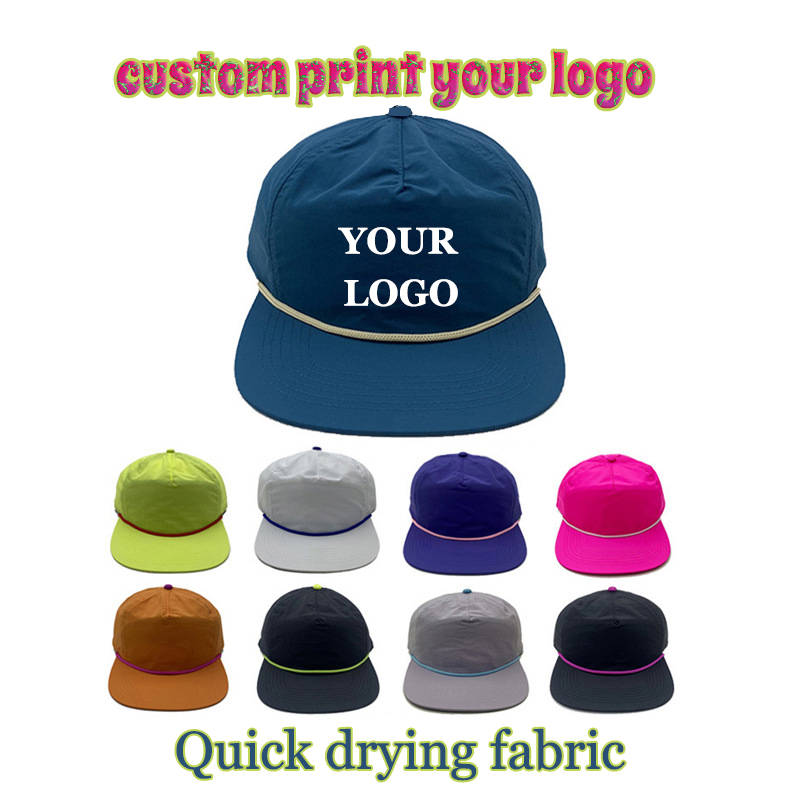 Trucker Hat Cap - Quick-drying Light Thin Flat-brim 5 Panel