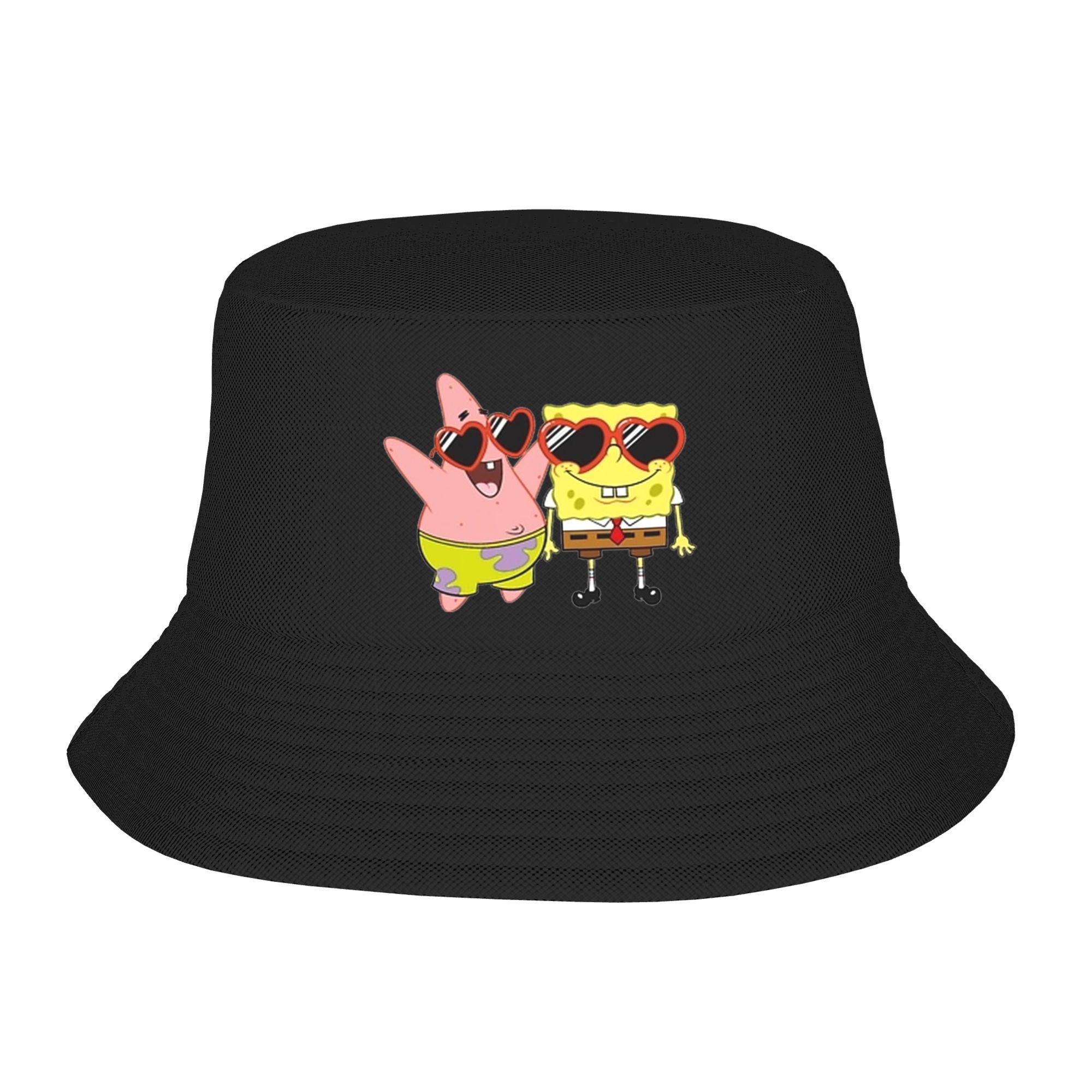 Mens Fashion Bucket Hat - Spongebobs Bucket Hat heart Streetwear Fisherman