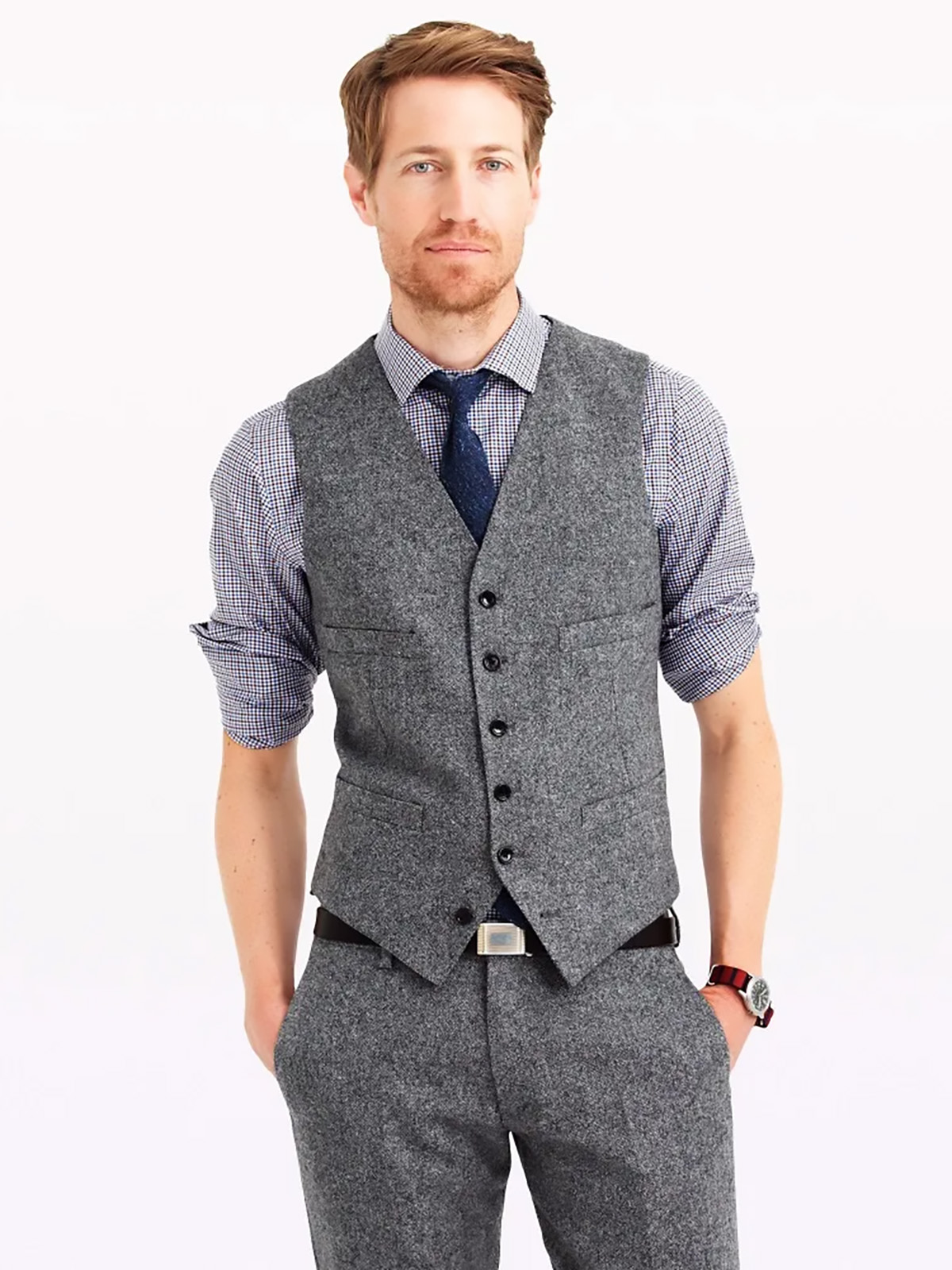 Mens Fashion Trajes - ANNIEBRITNEY Tweed Suits for Men Slim