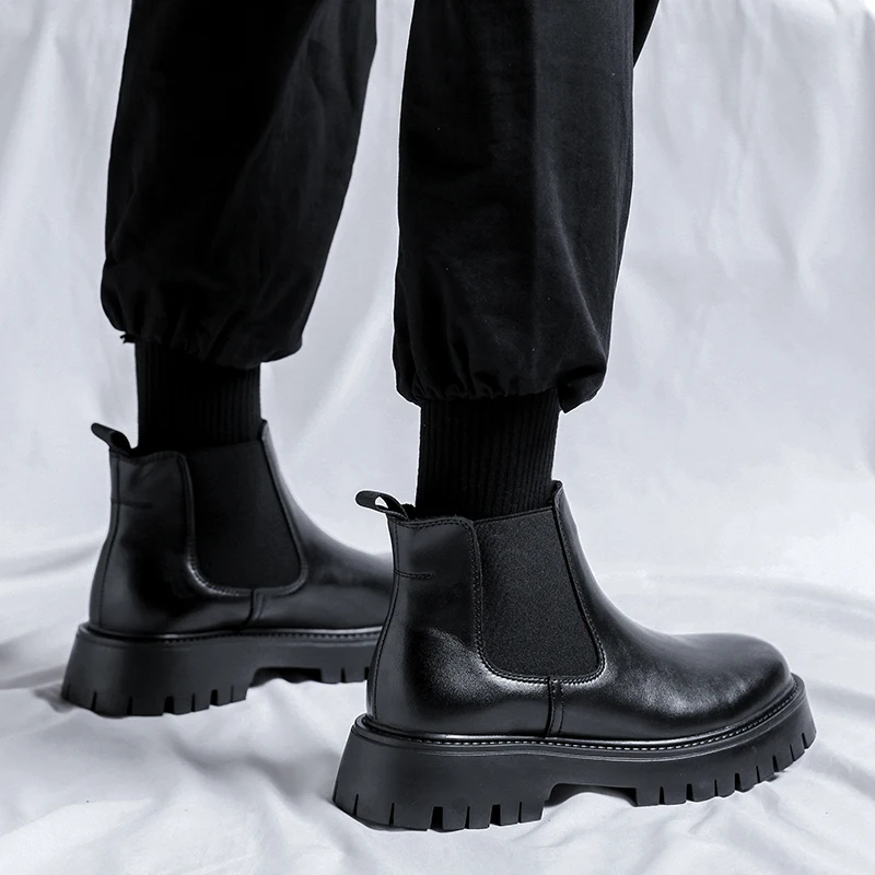 Mens Fashion Dress Shoes - Chelsea Boots Fashion Leather Gentleman Shoes