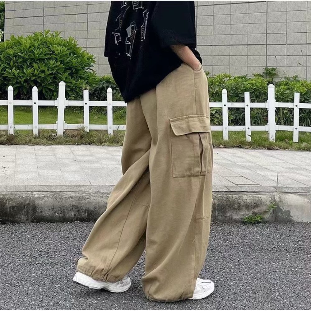 Mens Fashion Cargo Pants - Japanese Streetwear Cargo Pants Mens Loose