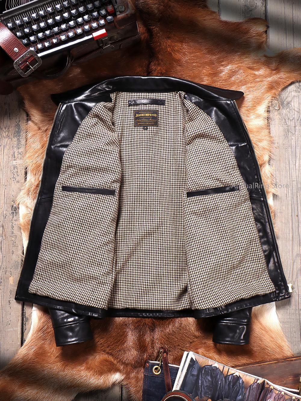Full Grain Batik Vegetable Tan - Men'S Fashion Leather Jacket recension och pris
