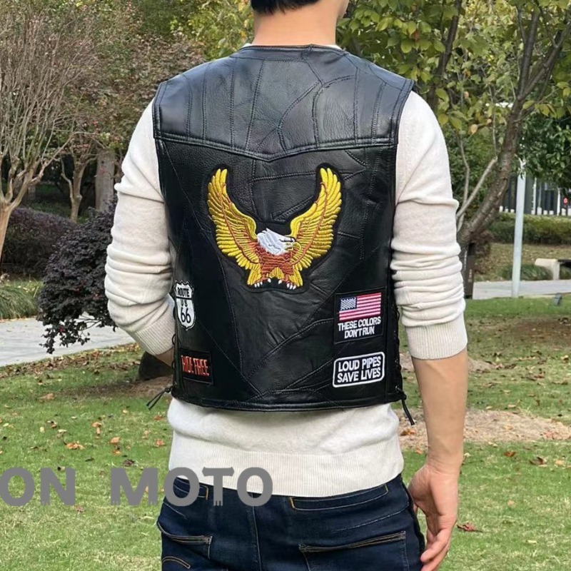 NEW Motorcycle Vests Men Cafe  - Men'S Fashion Leather Jacket recension och pris