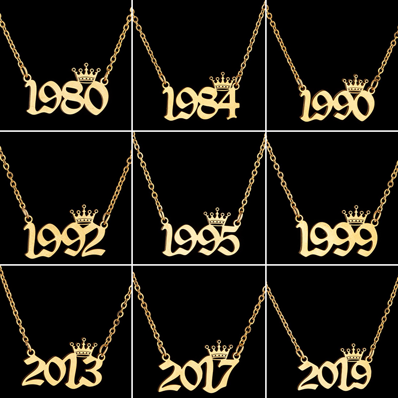 Stainless Steel Crown Year Num - Men'S Fashion Year 2000 recension och pris