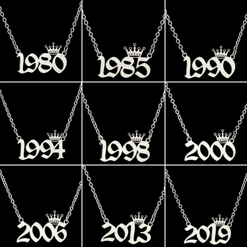 Stainless Steel Crown Year Num - Men'S Fashion Year 2000 recension och pris
