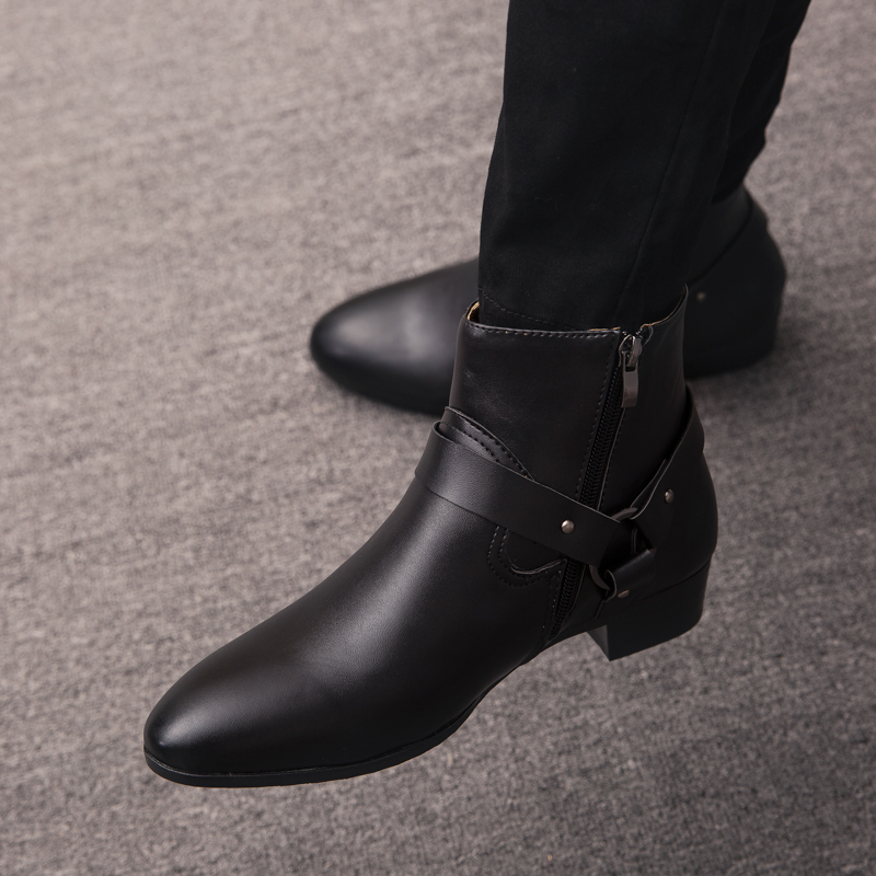 2026 New Ankle Boots PU Leathe - Mens Fashion Dress Shoes recension och pris