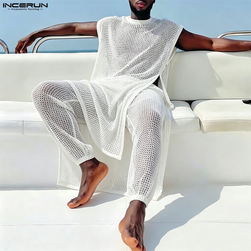 INCERUN Men Sets Mesh See Thro - Men'S Fashion recension och pris
