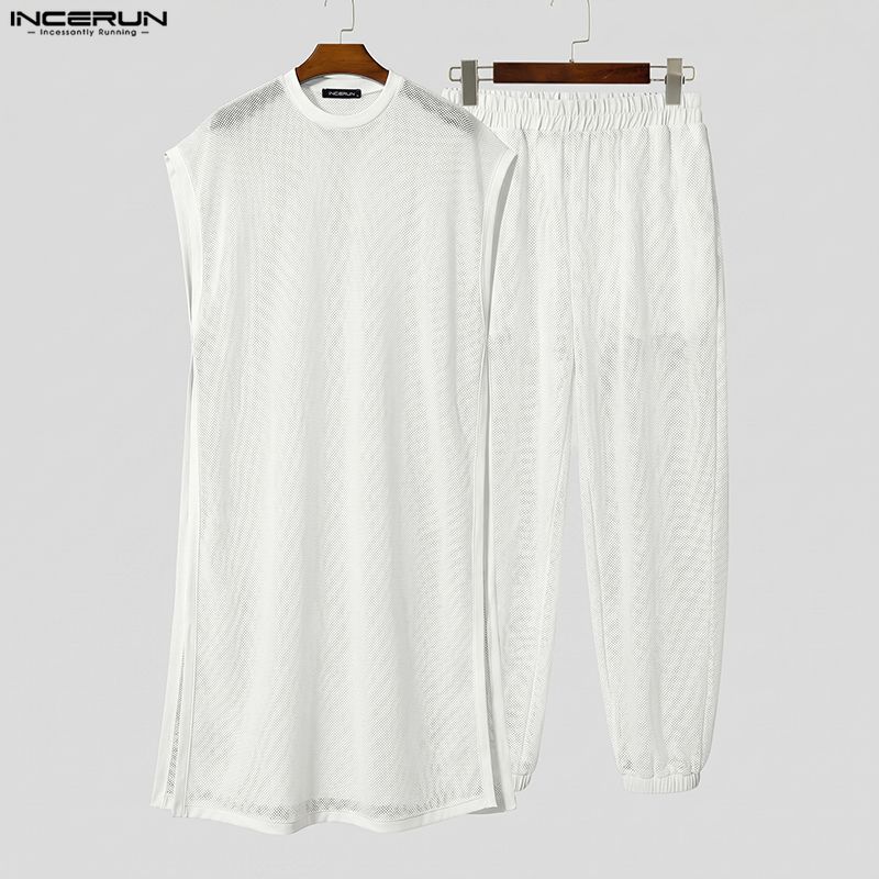 INCERUN Men Sets Mesh See Thro - Men'S Fashion recension och pris