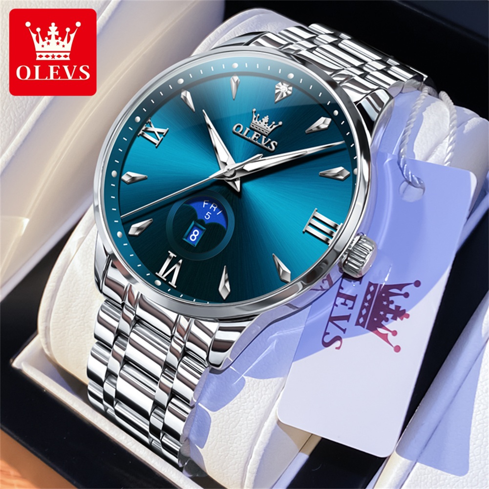 OLEVS Moon Phase men's watches - Mens Fashion Watch recension och pris