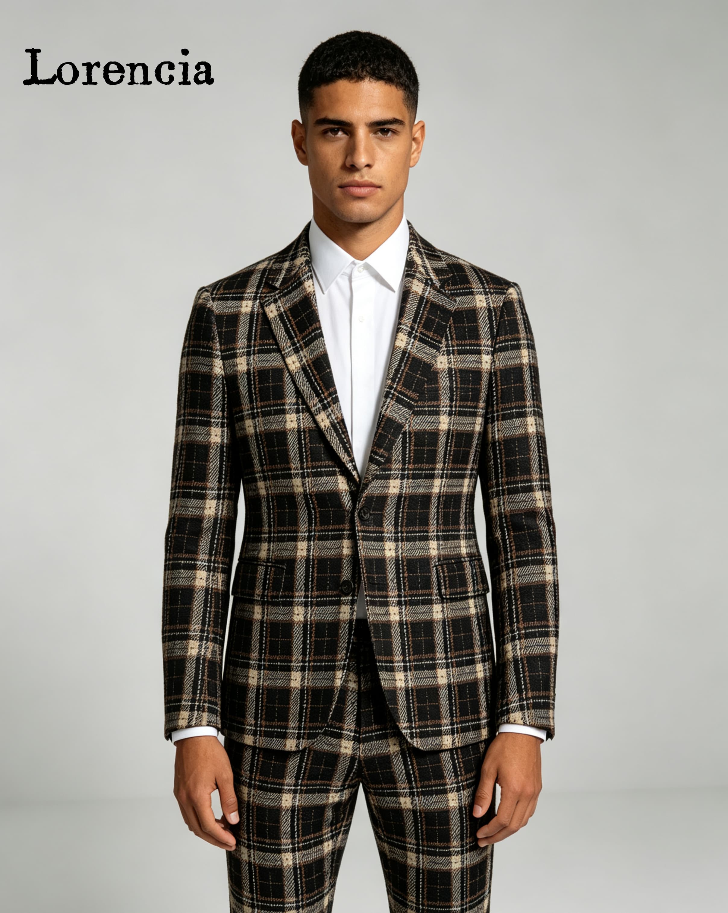 Fashion Plaid Men Suits Notch  - Mens Fashion Trajes recension och pris