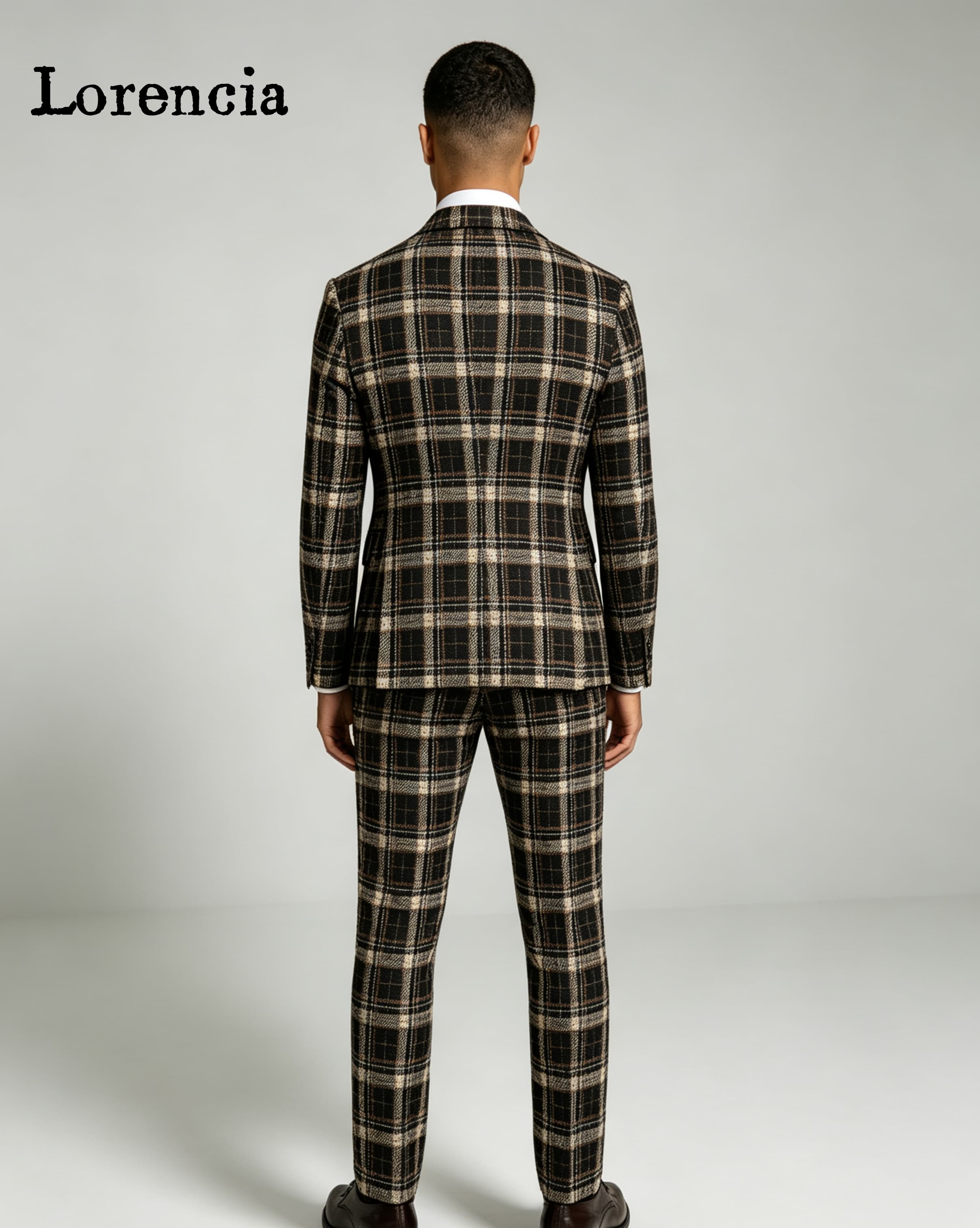 Fashion Plaid Men Suits Notch  - Mens Fashion Trajes recension och pris