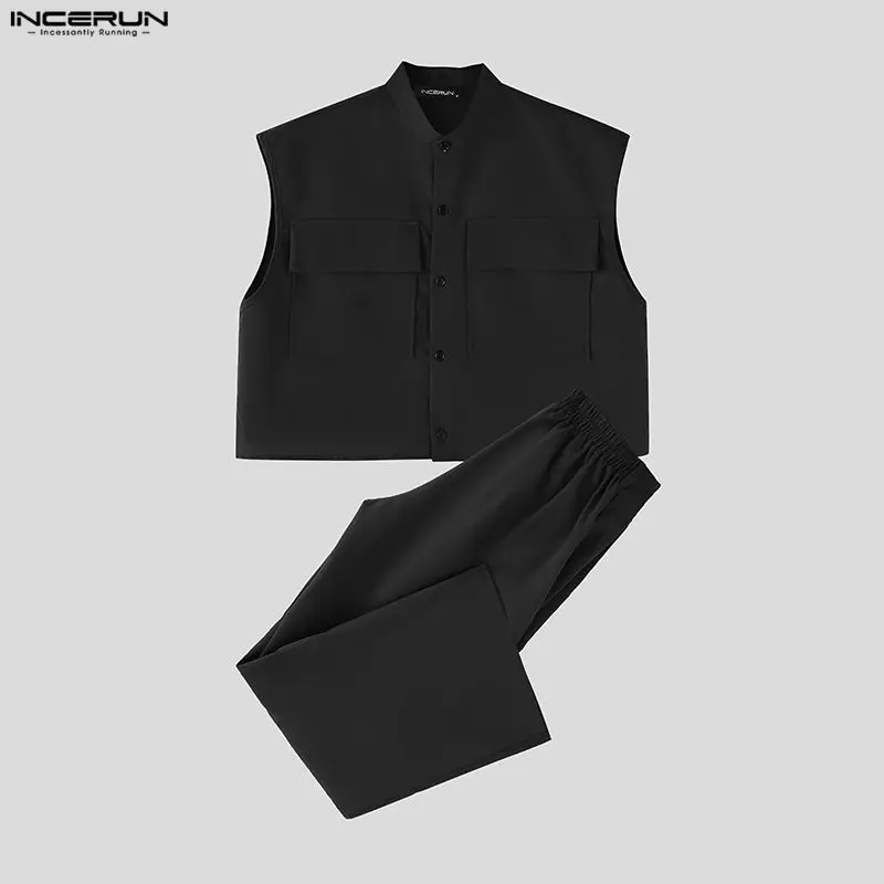 INCERUN Men Sets Solid Sleevel - Men'S Fashion Rules recension och pris