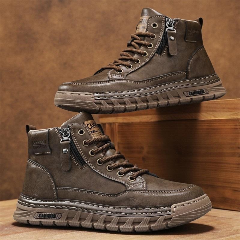 Men Leather High Top Ankle Boo - Fashion Men'S Boots recension och pris