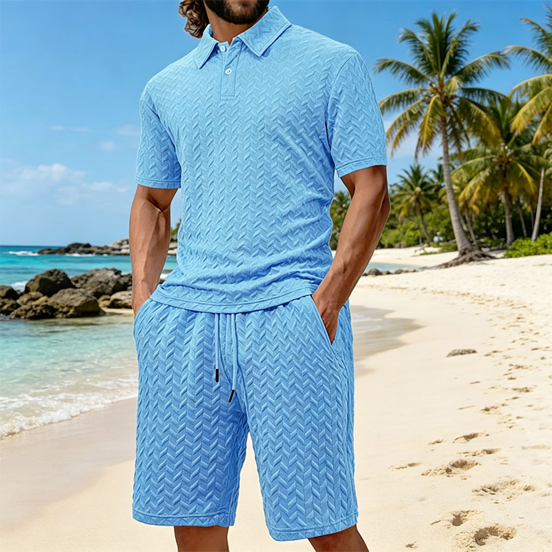 Men's summer lapel jacquard th - Men'S Fashion Polo Shirt recension och pris