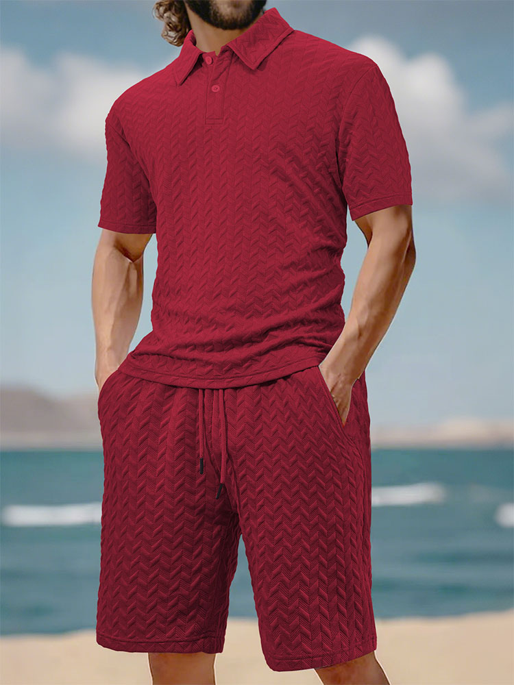 Men's summer lapel jacquard th - Men'S Fashion Polo Shirt recension och pris