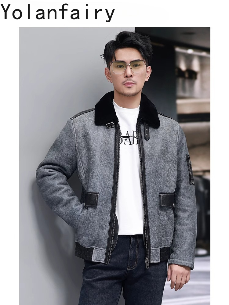 YOLANFAIRY Short Natural Fur C - Men'S Fashion Leather Jacket recension och pris