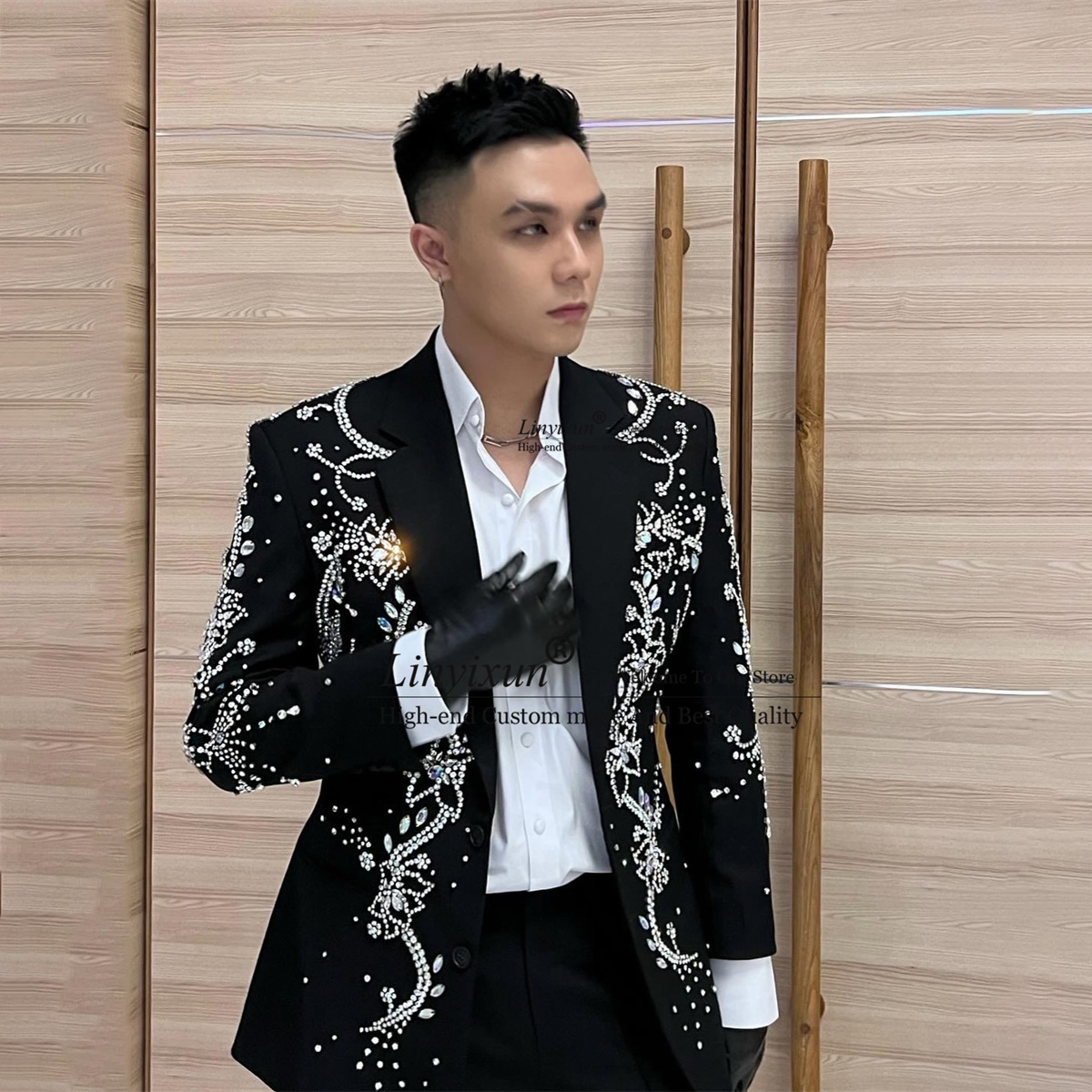 Fashion Metal Diamond Embellis - Mens Fashion Trajes recension och pris