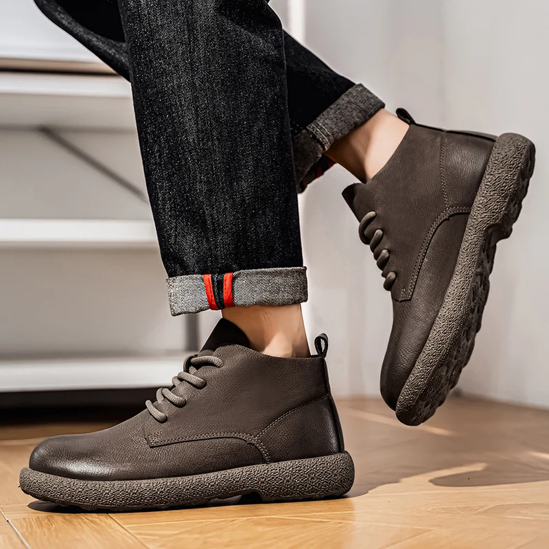 Men Ankle Boots Brown Short Bo - Fashion Men'S Boots recension och pris