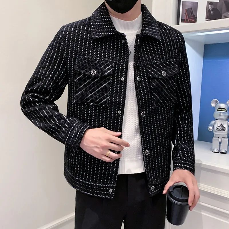 Male Wool & Blends Coats Strip - Men'S Fashion Reviews recension och pris