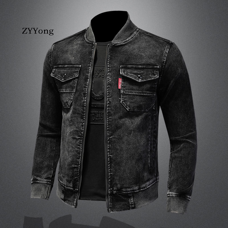 Stand Collar Bomber Pilot Blac - Corduroy Jacket Men recension och pris
