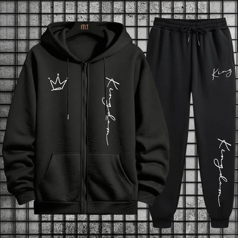 King Letter Print Hoodie and S - Men Fashion King recension och pris