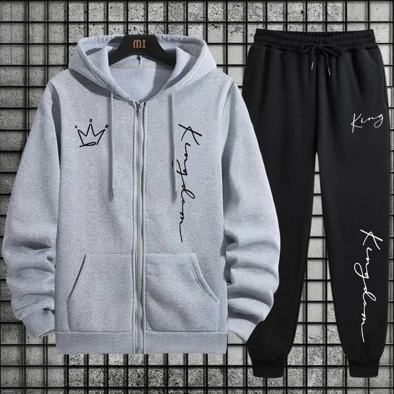King Letter Print Hoodie and S - Men Fashion King recension och pris