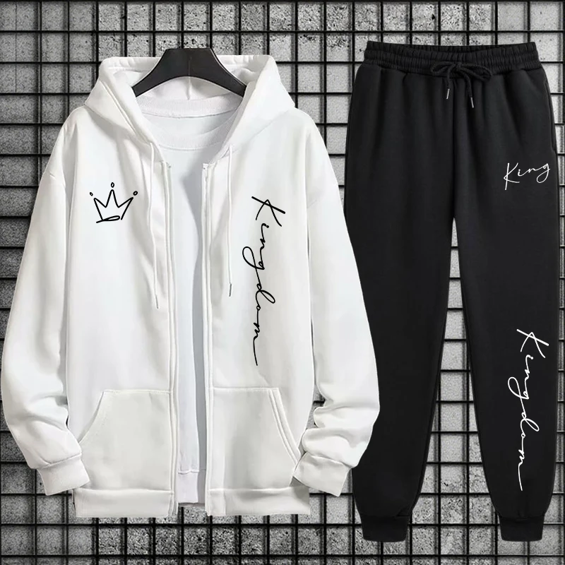 King Letter Print Hoodie and S - Men Fashion King recension och pris
