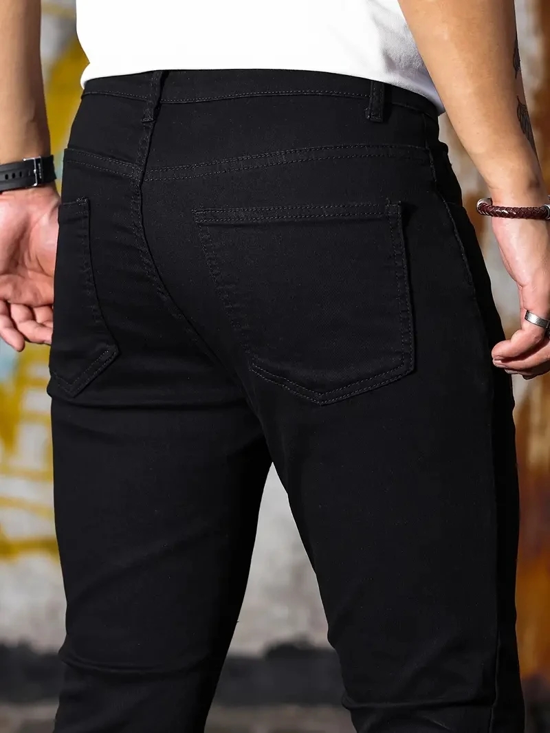 Men Jeans Skyblue Black Zipper - Skinny Jeans Ripped recension och pris