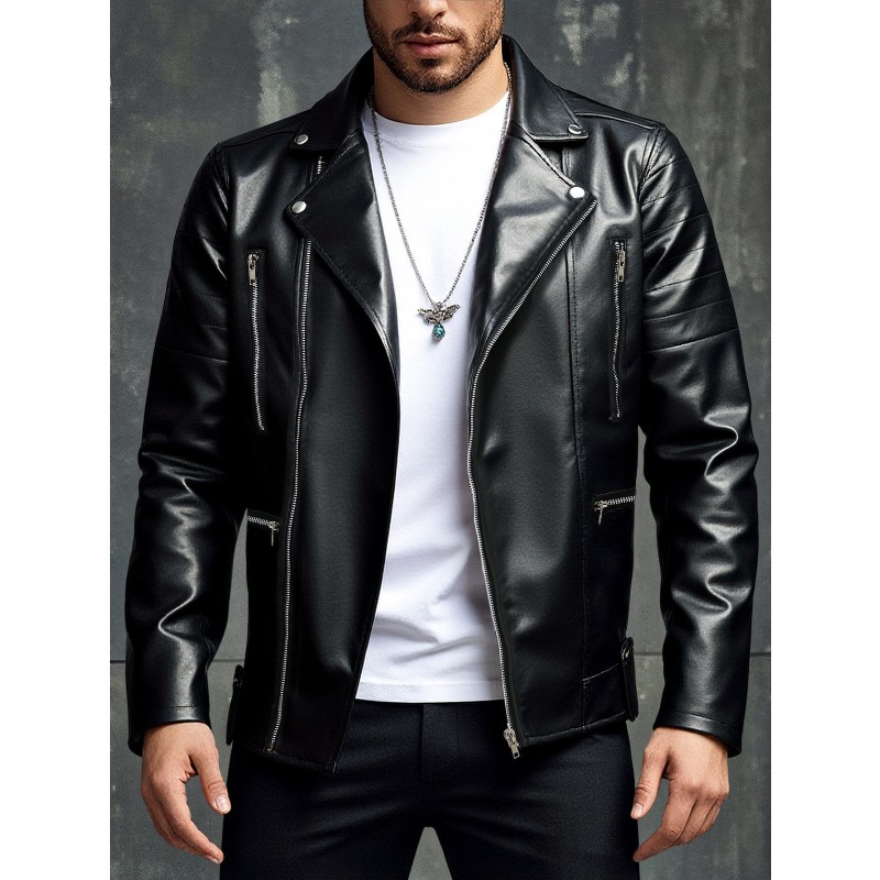 New Men's Leather Jacket Fashi - Men'S Fashion Leather Jacket recension och pris