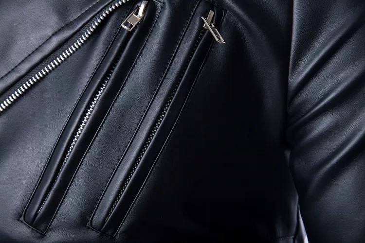 Casual Men's Jacket Zipper Sli - Men'S Fashion Leather Jacket recension och pris