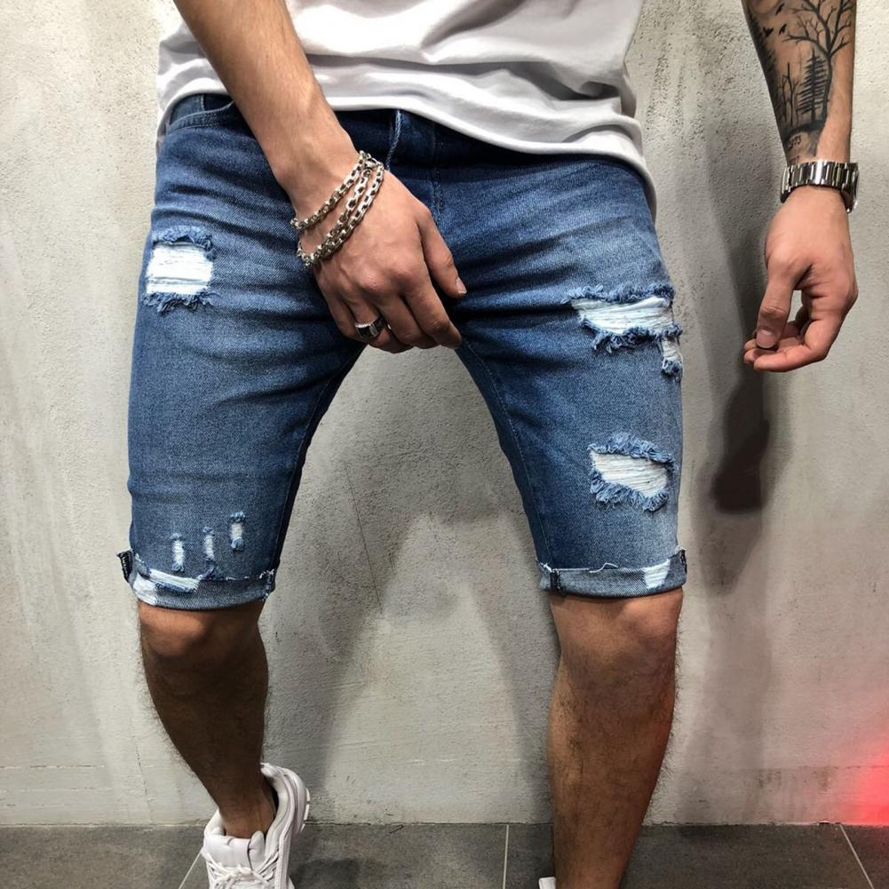 Men Short Jeans Denim Tight Sh - Skinny Jeans Ripped recension och pris