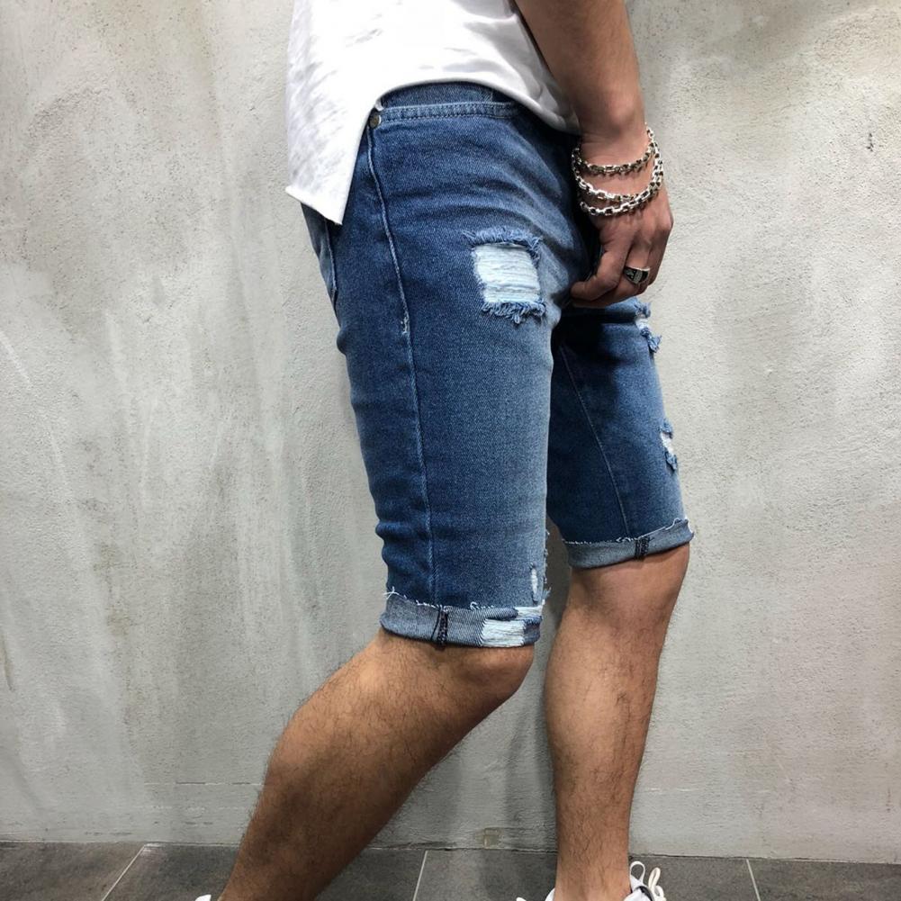 Men Short Jeans Denim Tight Sh - Skinny Jeans Ripped recension och pris