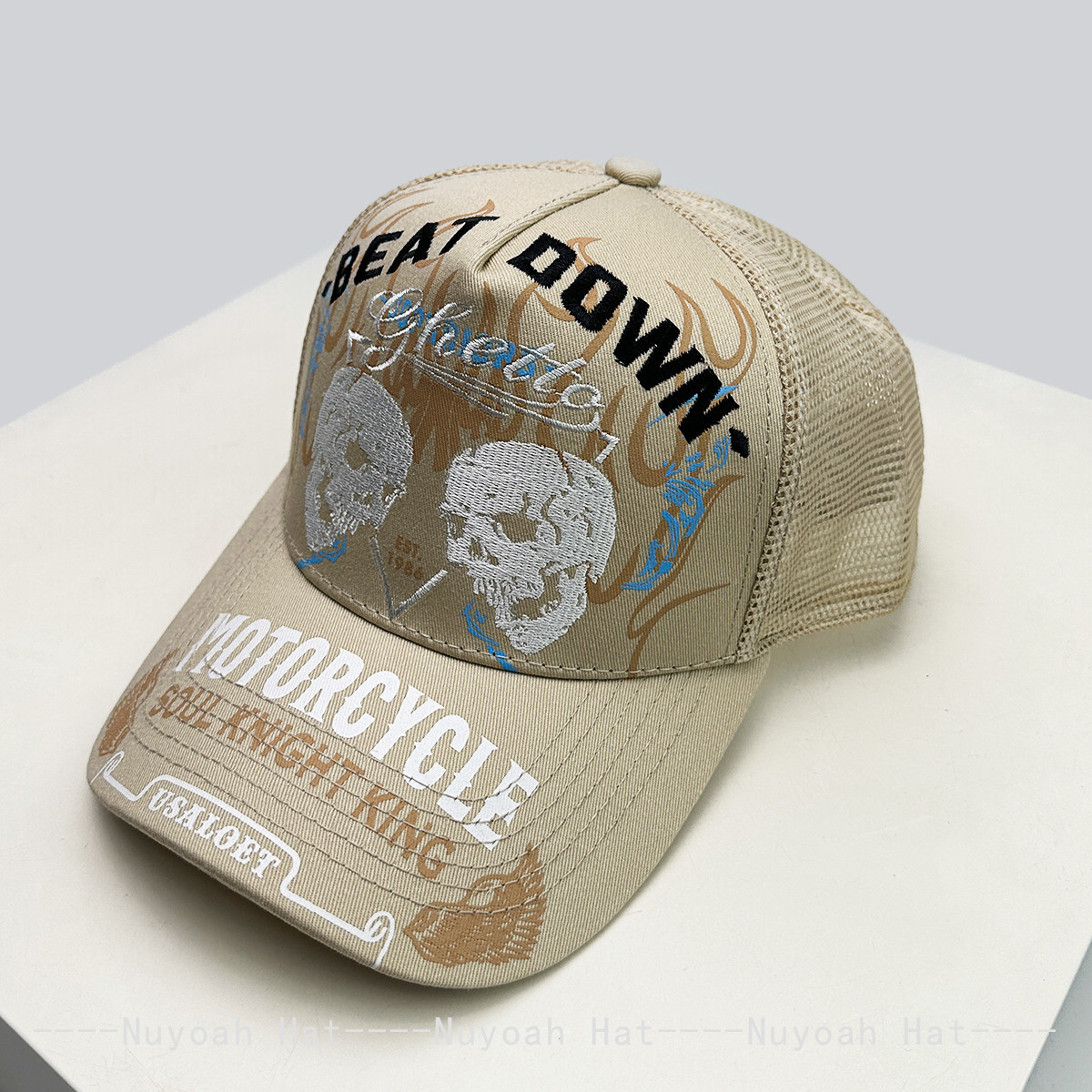 Skull Flame Embroidery Hard To - Trucker Hat Cap recension och pris