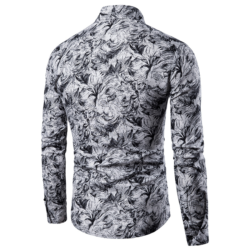 Mens Printed Lapel Long Sleeve - Men'S Fashion recension och pris