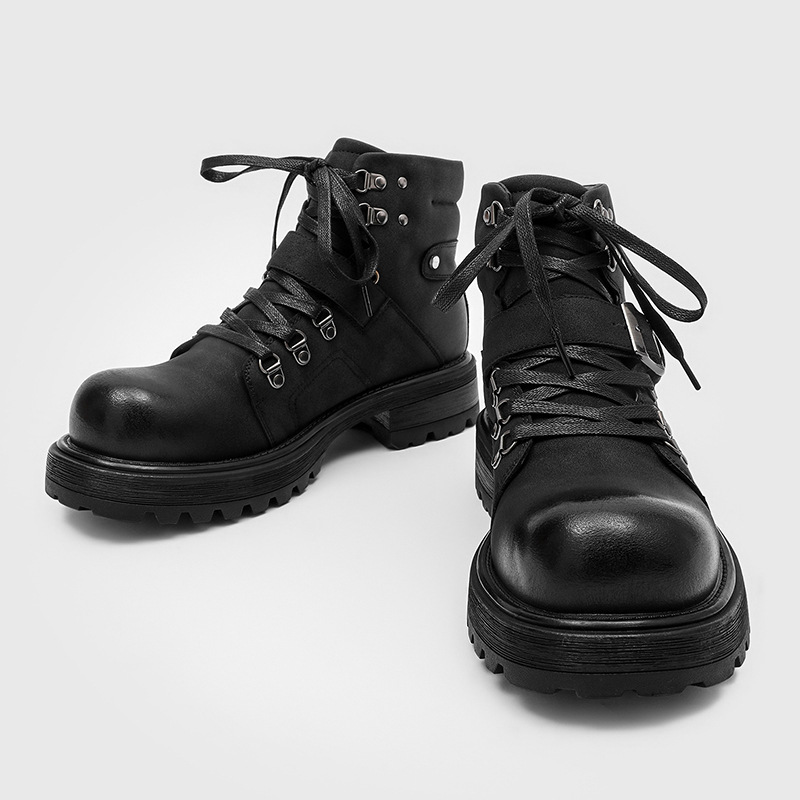 Brand Men Leather Boots Motorc - Men'S Fashion Brand recension och pris