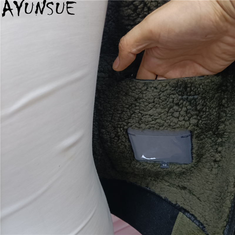 AYUNSUE Warm Natural Fur Coat  - Men'S Fashion Leather Jacket recension och pris