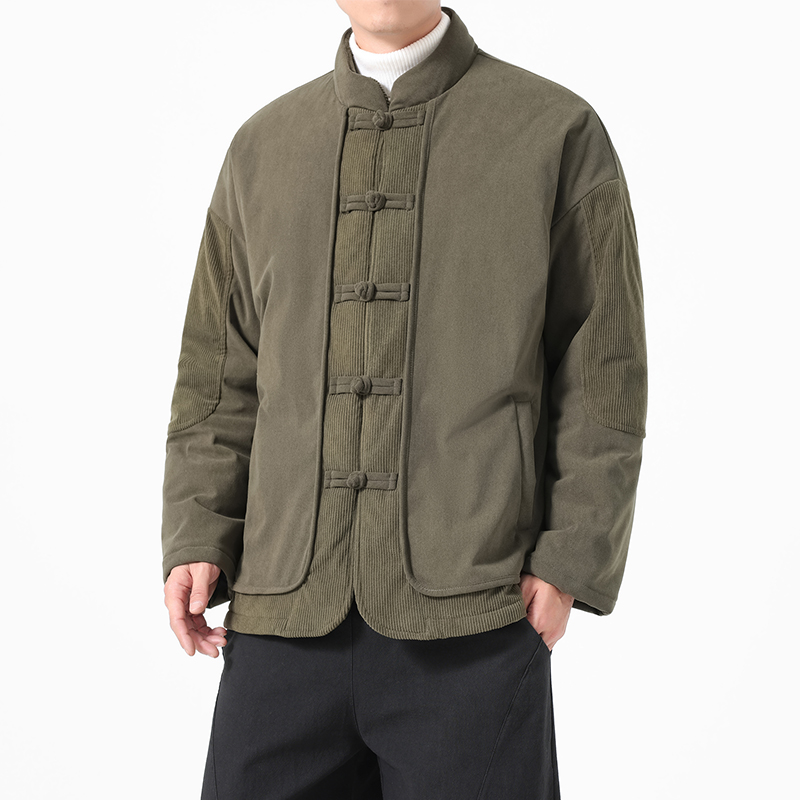 Chinese Style Men Cotton Padde - Corduroy Jacket Men recension och pris