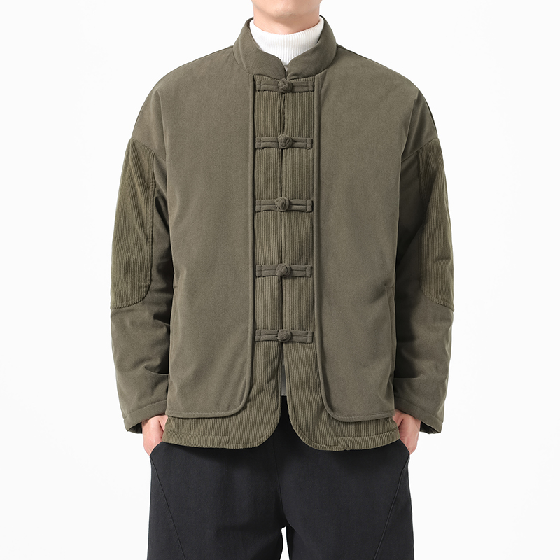 Chinese Style Men Cotton Padde - Corduroy Jacket Men recension och pris