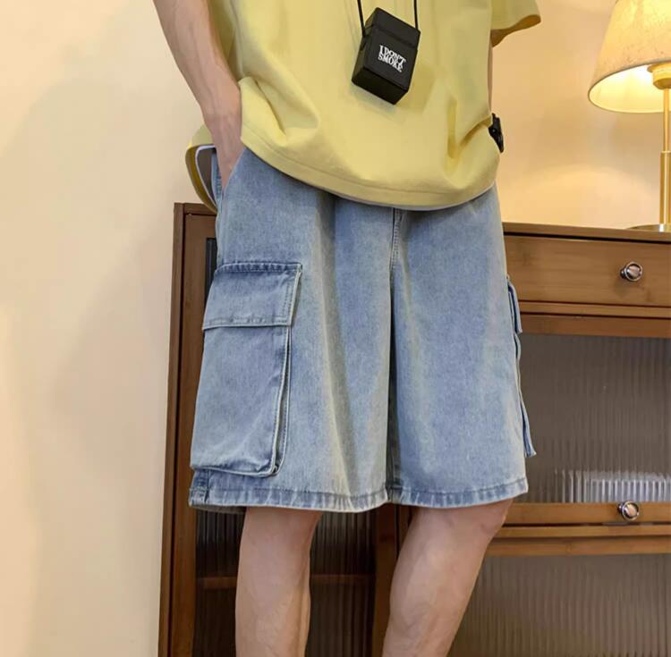 Korean Large Pocket Cargo Deni - Mens Fashion Cargo Pants recension och pris