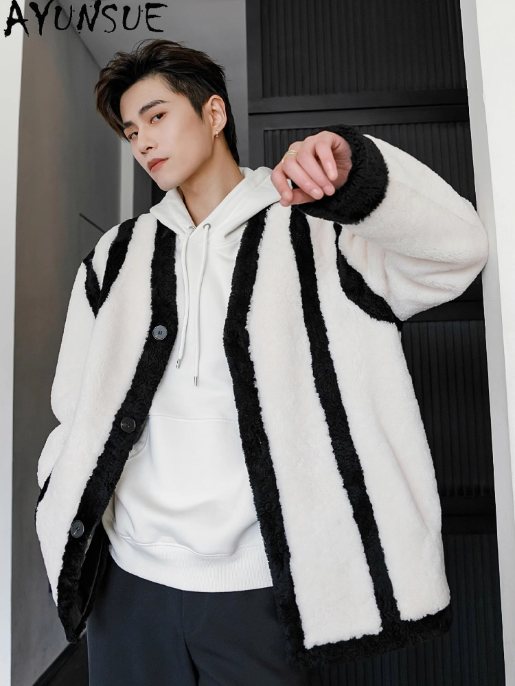AYUNSUE New Fashion Real Fur C - Men'S Fashion Leather Jacket recension och pris