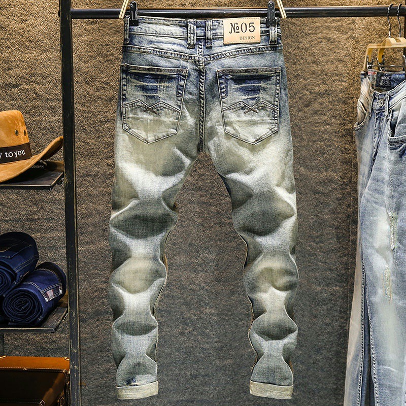 Elastic Old Pants Men's Jeans  - Skinny Jeans Ripped recension och pris