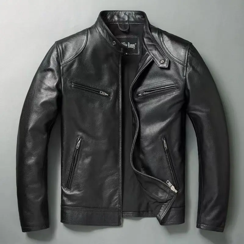 Genuine Leather Jacket Men 100 - Men'S Fashion Leather Jacket recension och pris